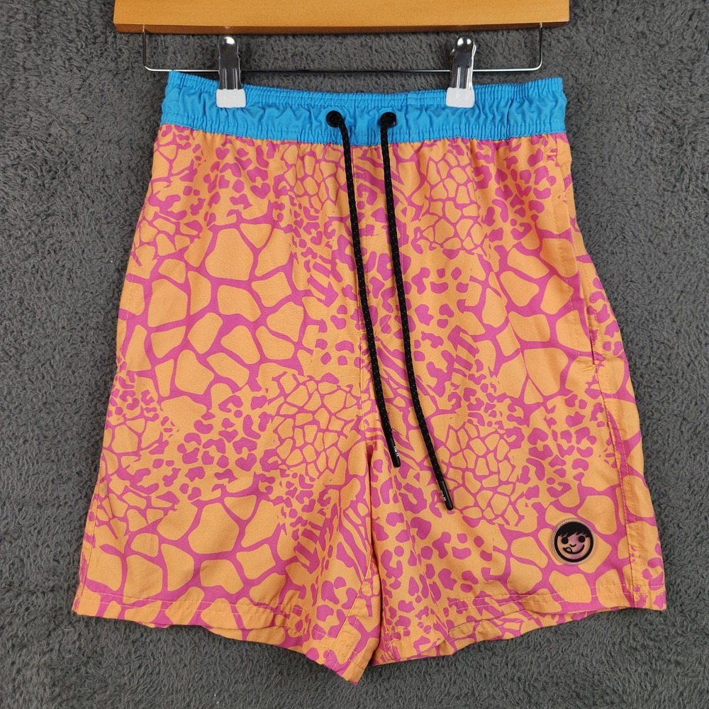 NEFF Swim Shorts Mens Small Multicolor 5'' Inseam Un-Lined Drawstring Beach Pool